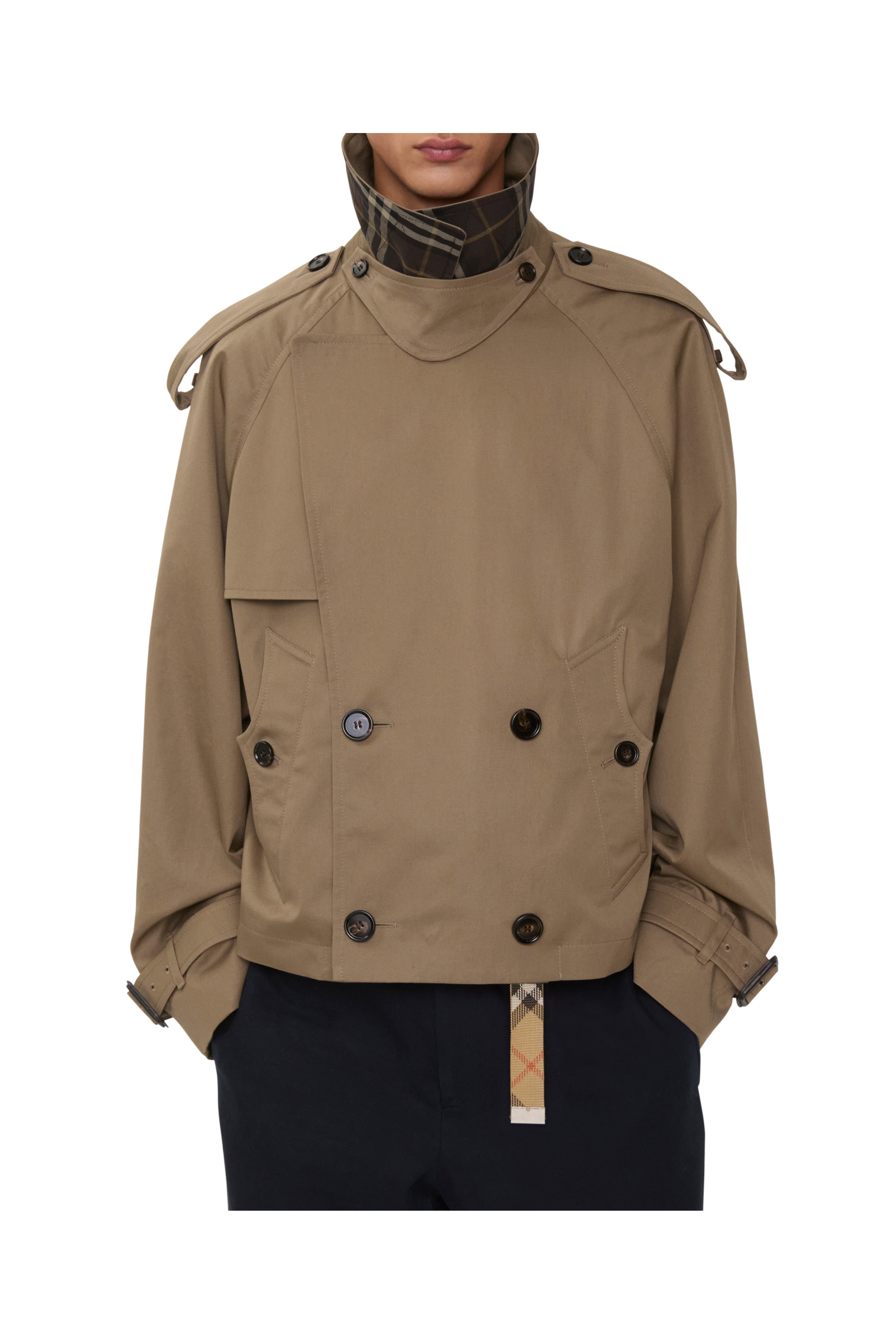 burberry Cropped Gabardine Trench Jacket in Clay Brown at Nordstrom - 4