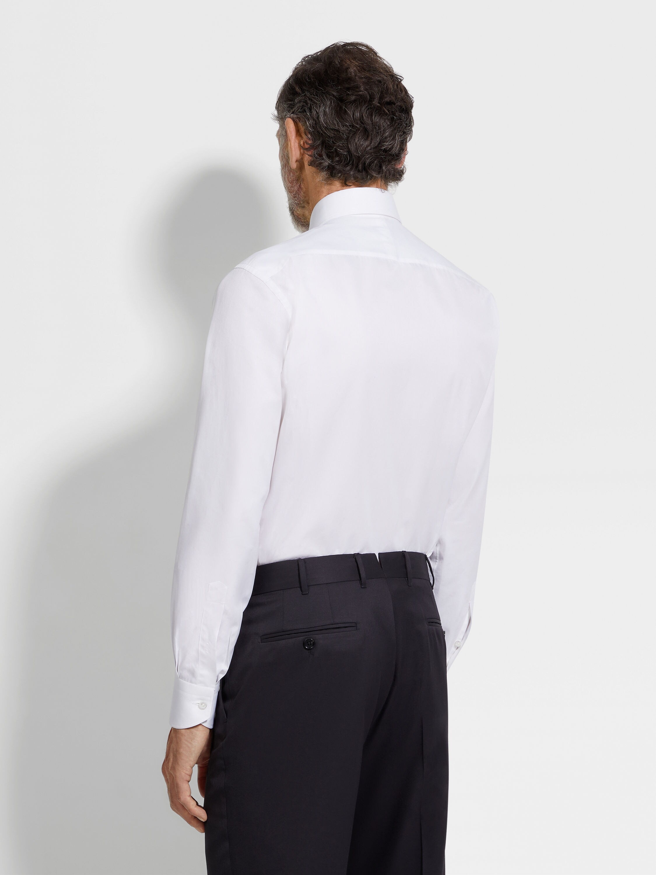 WHITE MICRO-STRIPED CENTOVENTIMILA COTTON SHIRT - 5