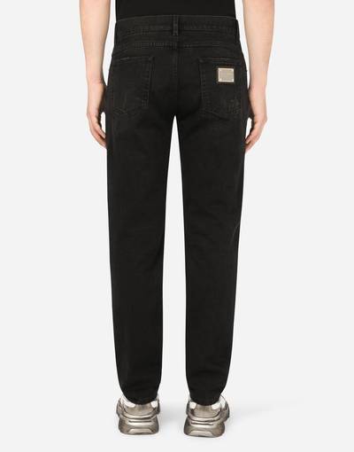 Dolce & Gabbana Gray wash regular-fit jeans with rips outlook