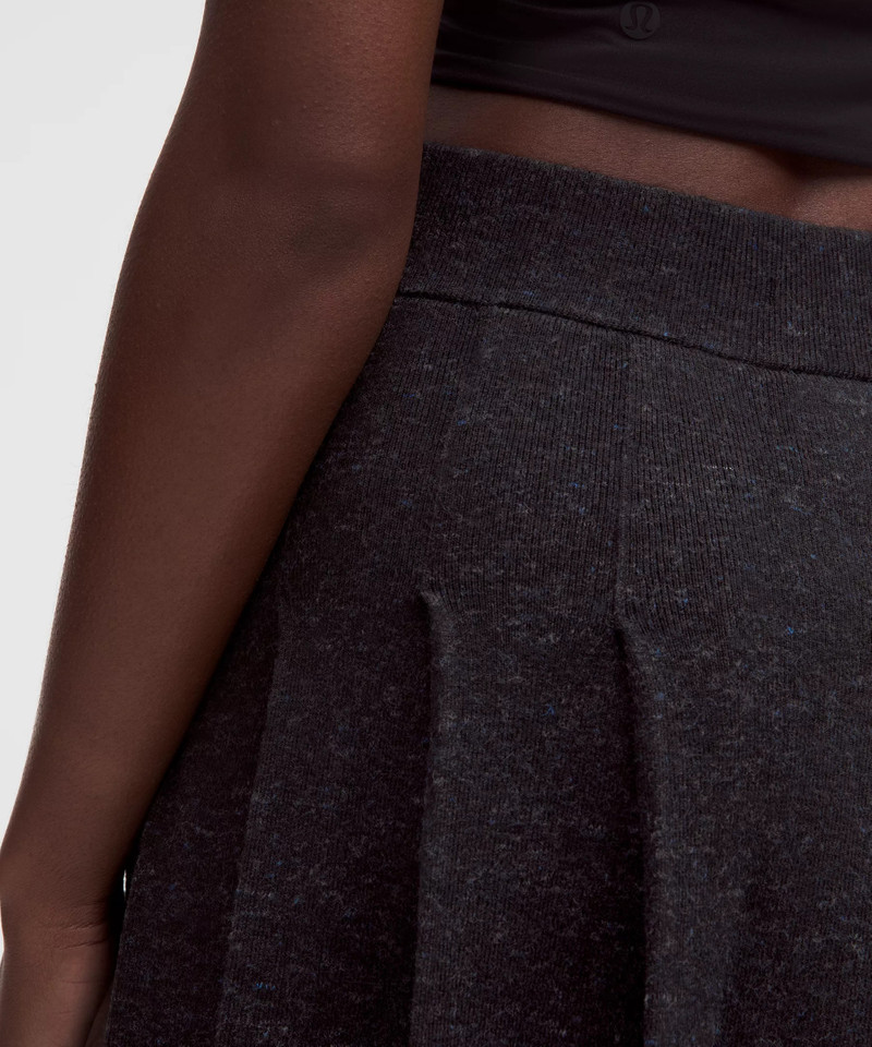 Ribbed Merino Wool Mid-Rise Pleated Skirt 5