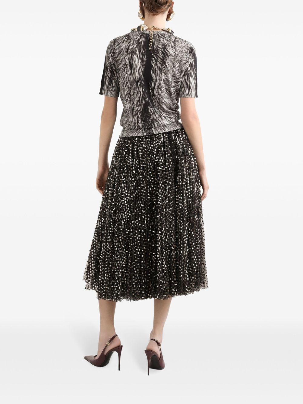 sequin-embellished skirt - 3