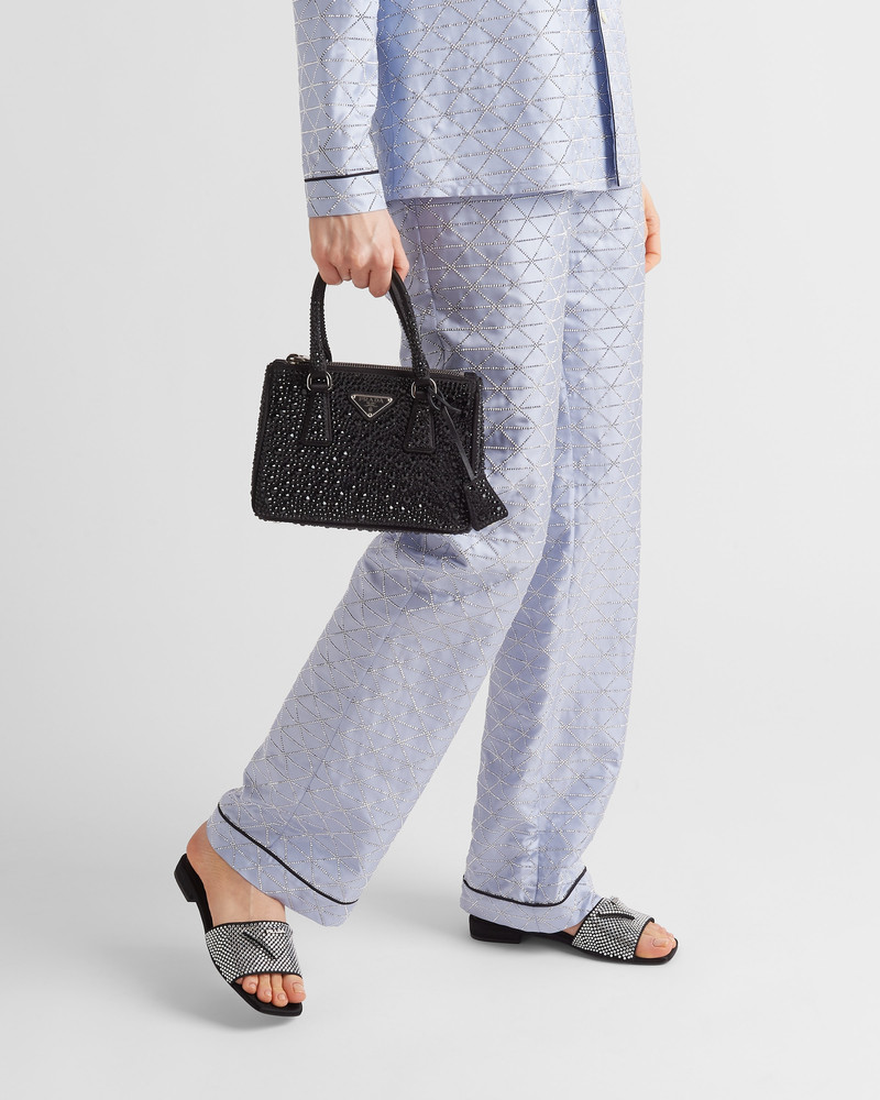 Prada Satin slides with crystals outlook