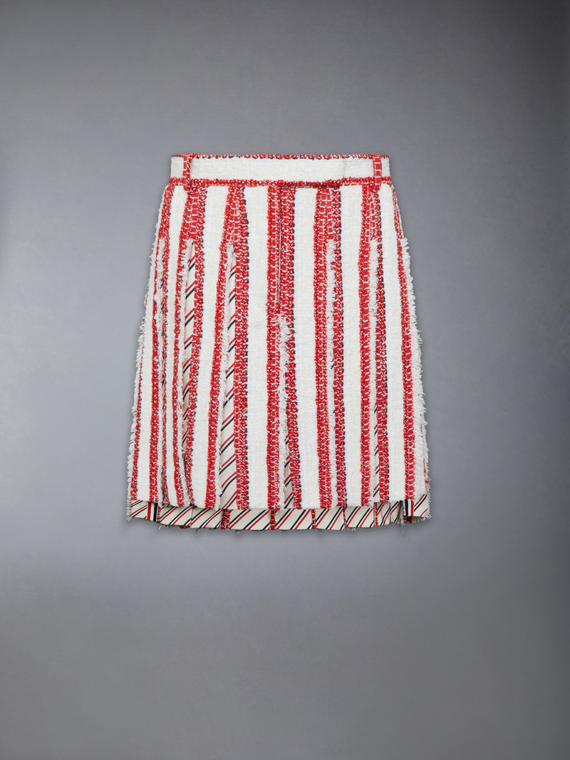 RIBBON TWEED LOW RISE PLEATED SKIRT 1