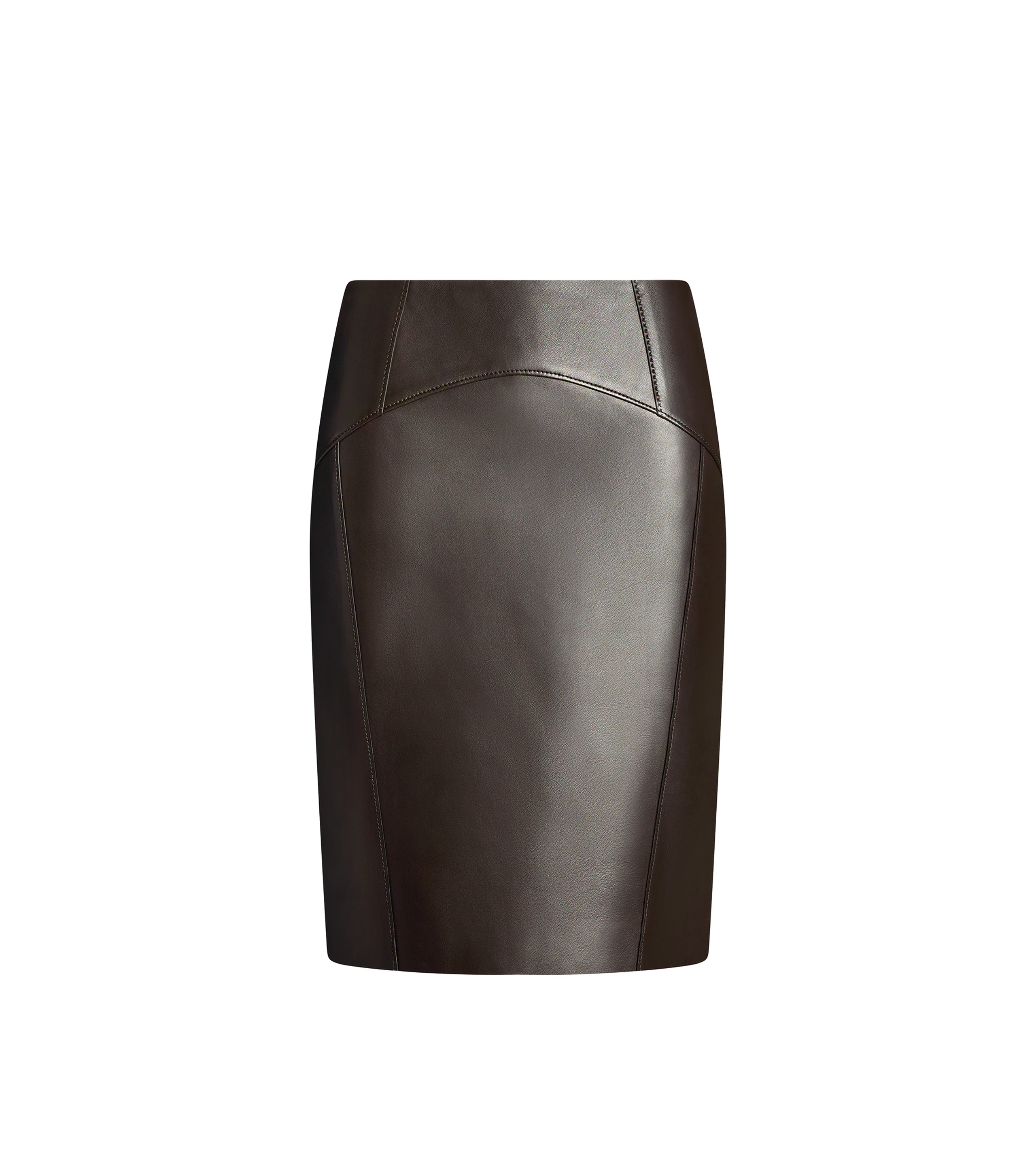 NEW PLONGE LEATHER PENCIL SKIRT - 1