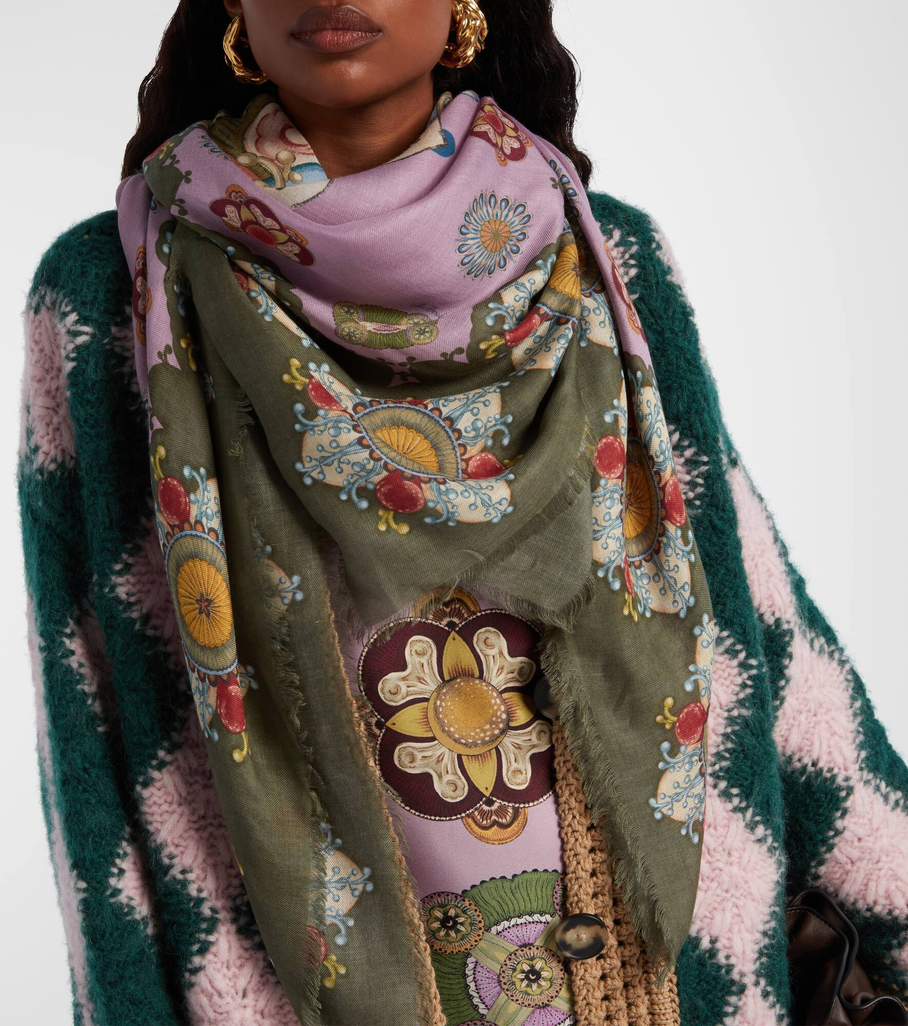 Printed silk scarf - 3