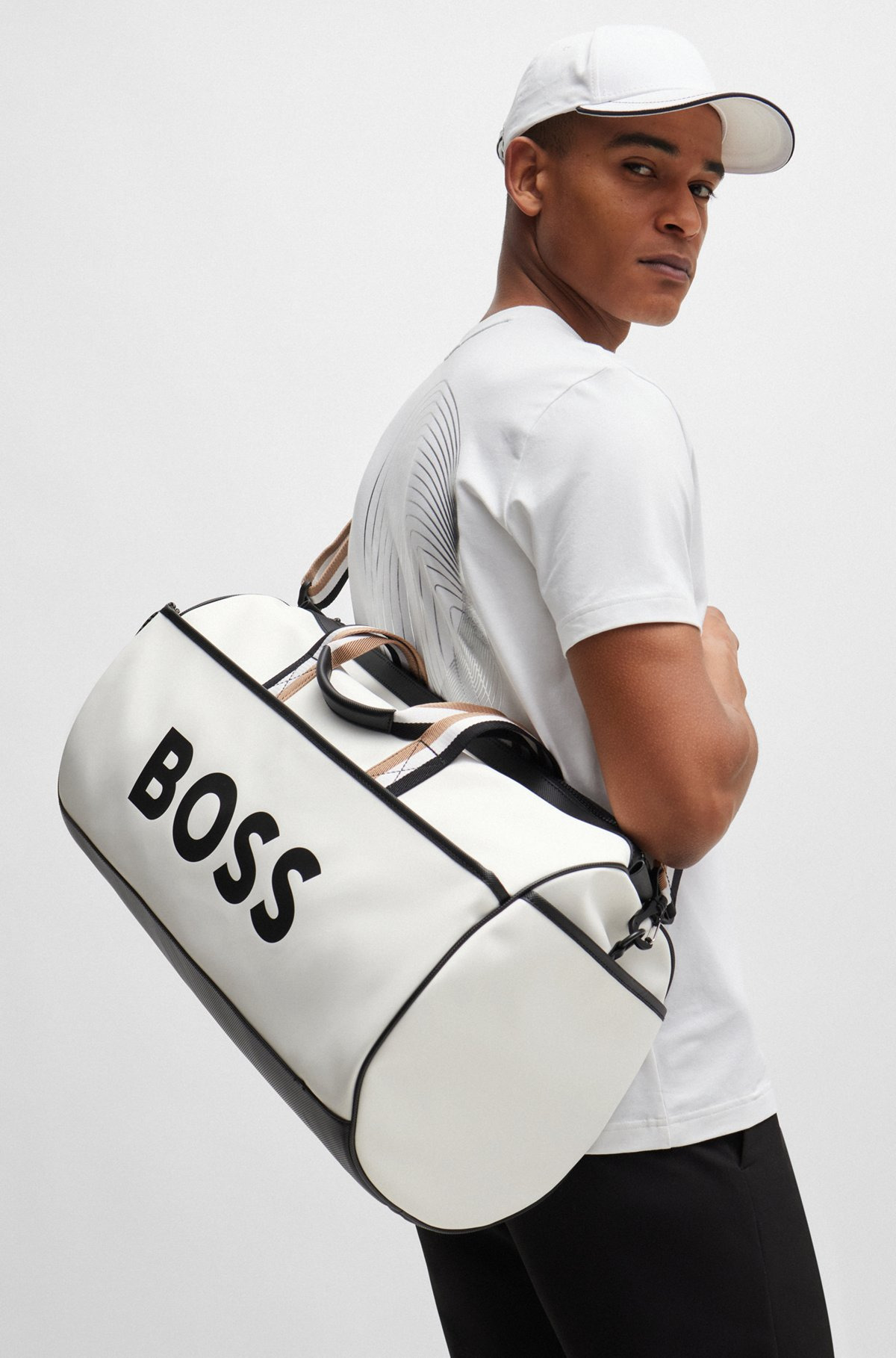 BOSS X MATTEO BERRETTINI  FAUX-LEATHER HOLDALL WITH CONTRAST LOGO - 4