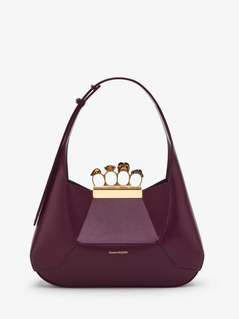 Women's The Jewelled Hobo Bag in Burgundy 1