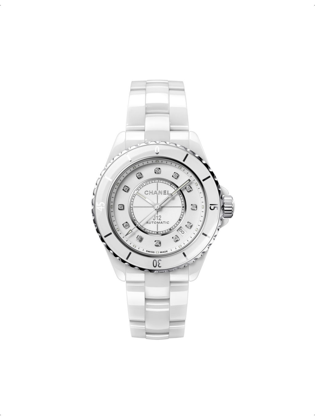 H5705 J12 steel, ceramic and 0.09ct diamond automatic watch - 1