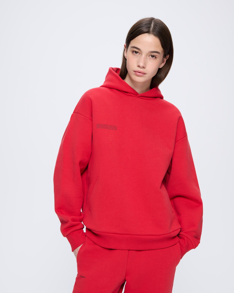 PANGAIA Womens 365 Heavyweight Hoodie - Goji Red outlook
