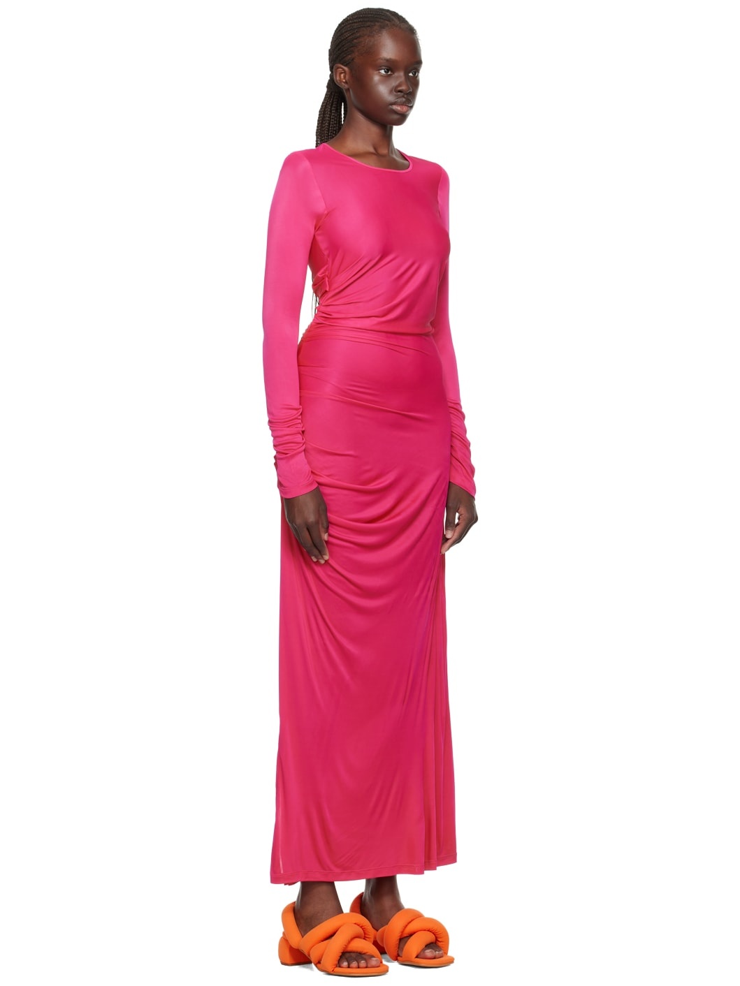 Pink Gathererd Maxi Dress - 2