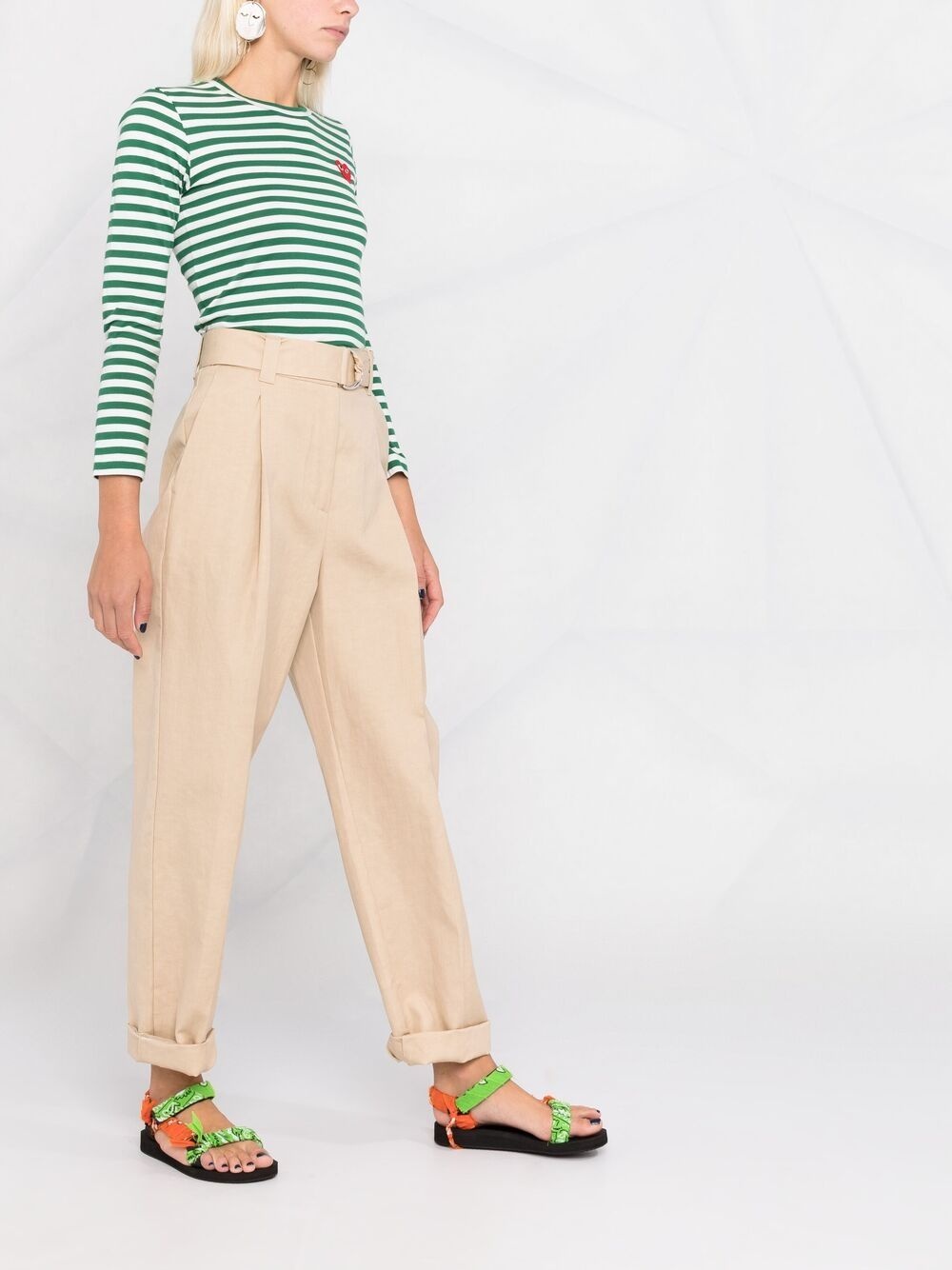 belted straight-leg trousers - 6