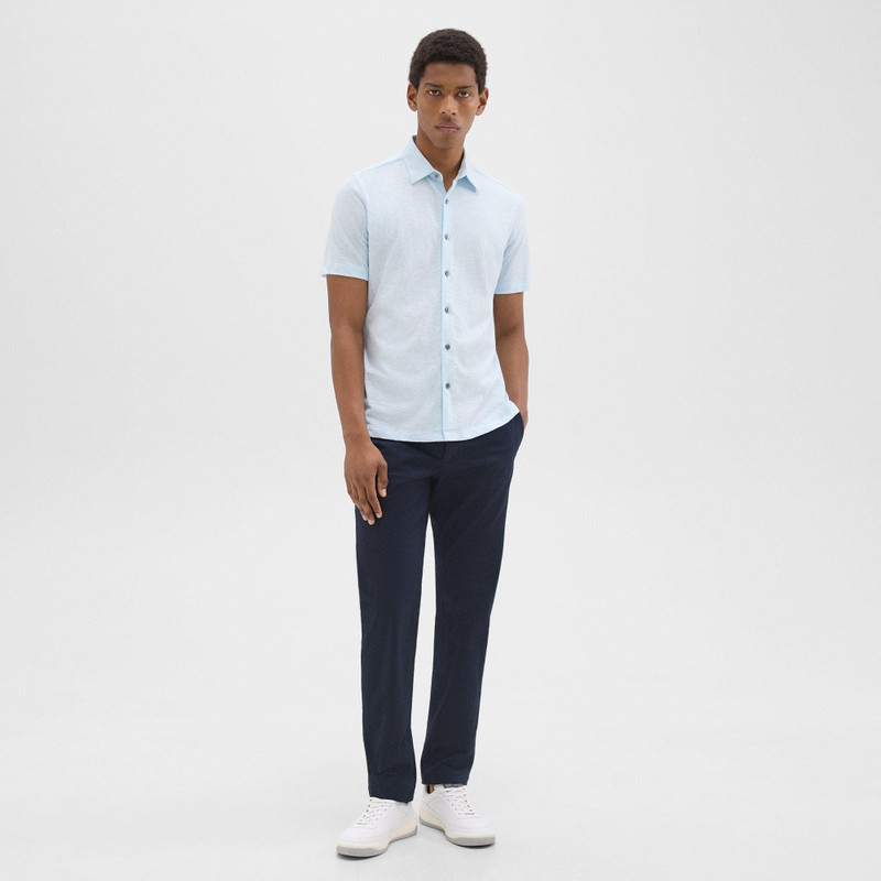 Theory Noran Short-Sleeve Shirt in Slub Cotton outlook