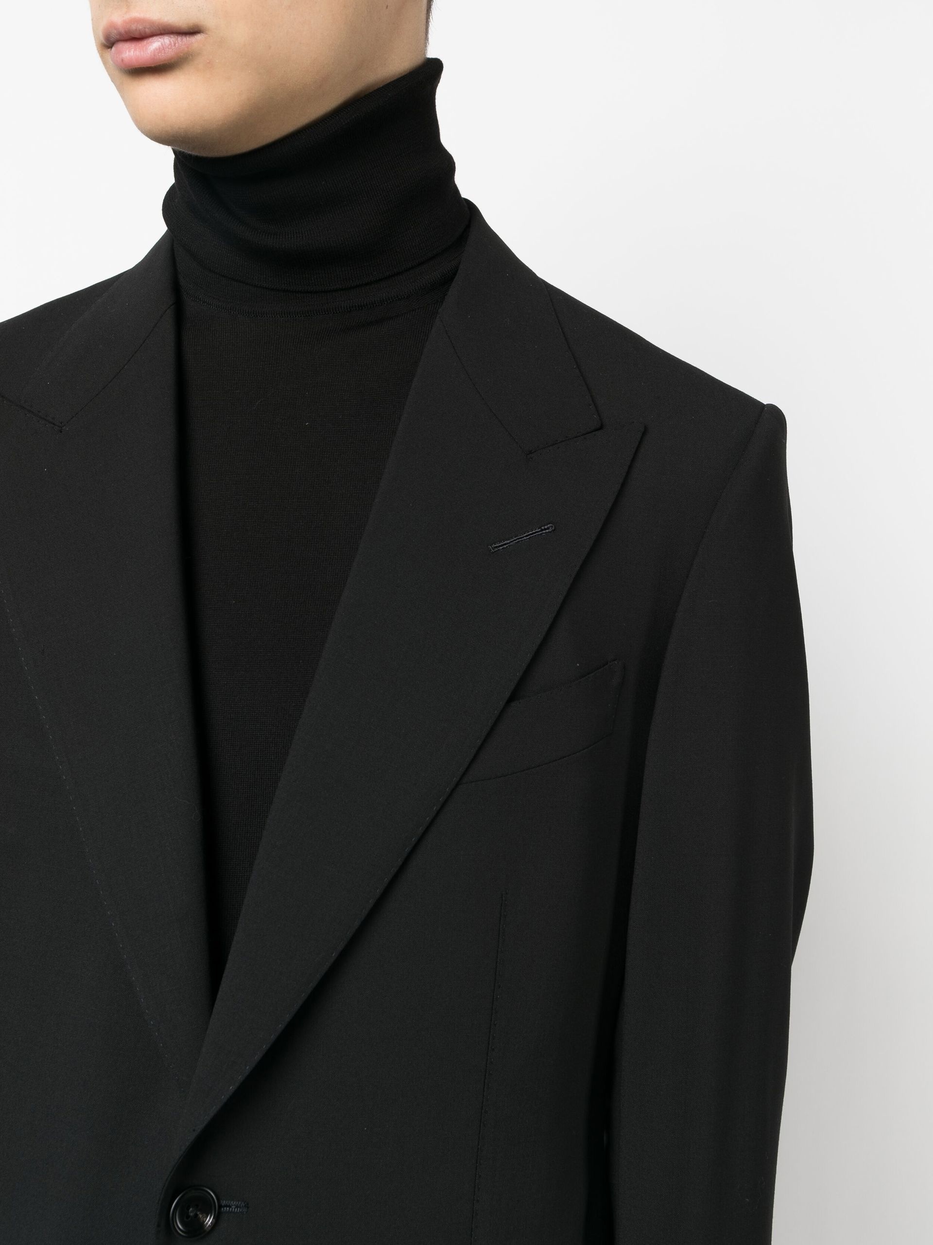 black Shelton single-breasted wool suit - 5