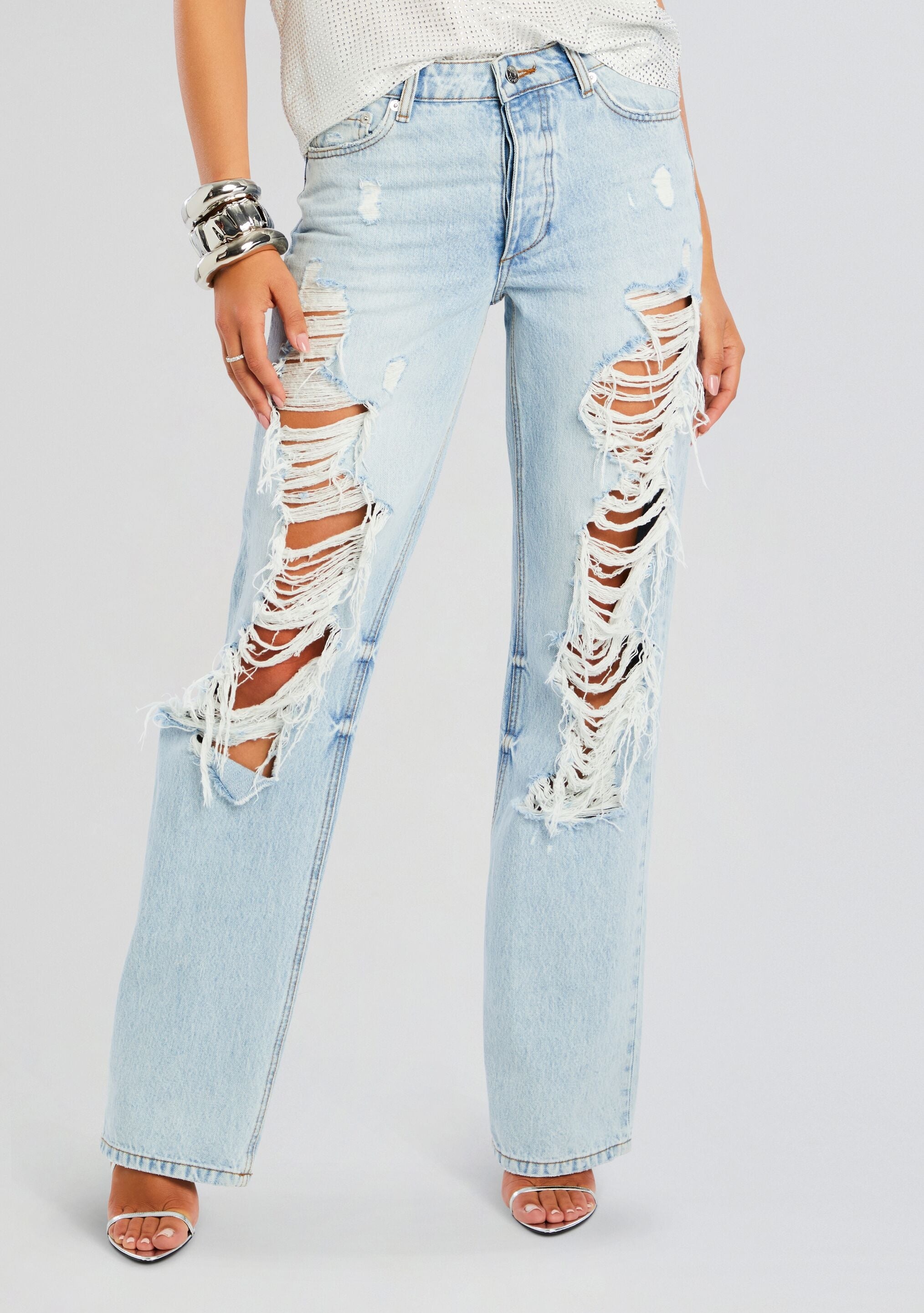 SUNNY MID RISE DISTRESSED BOYFRIEND JEAN - 1