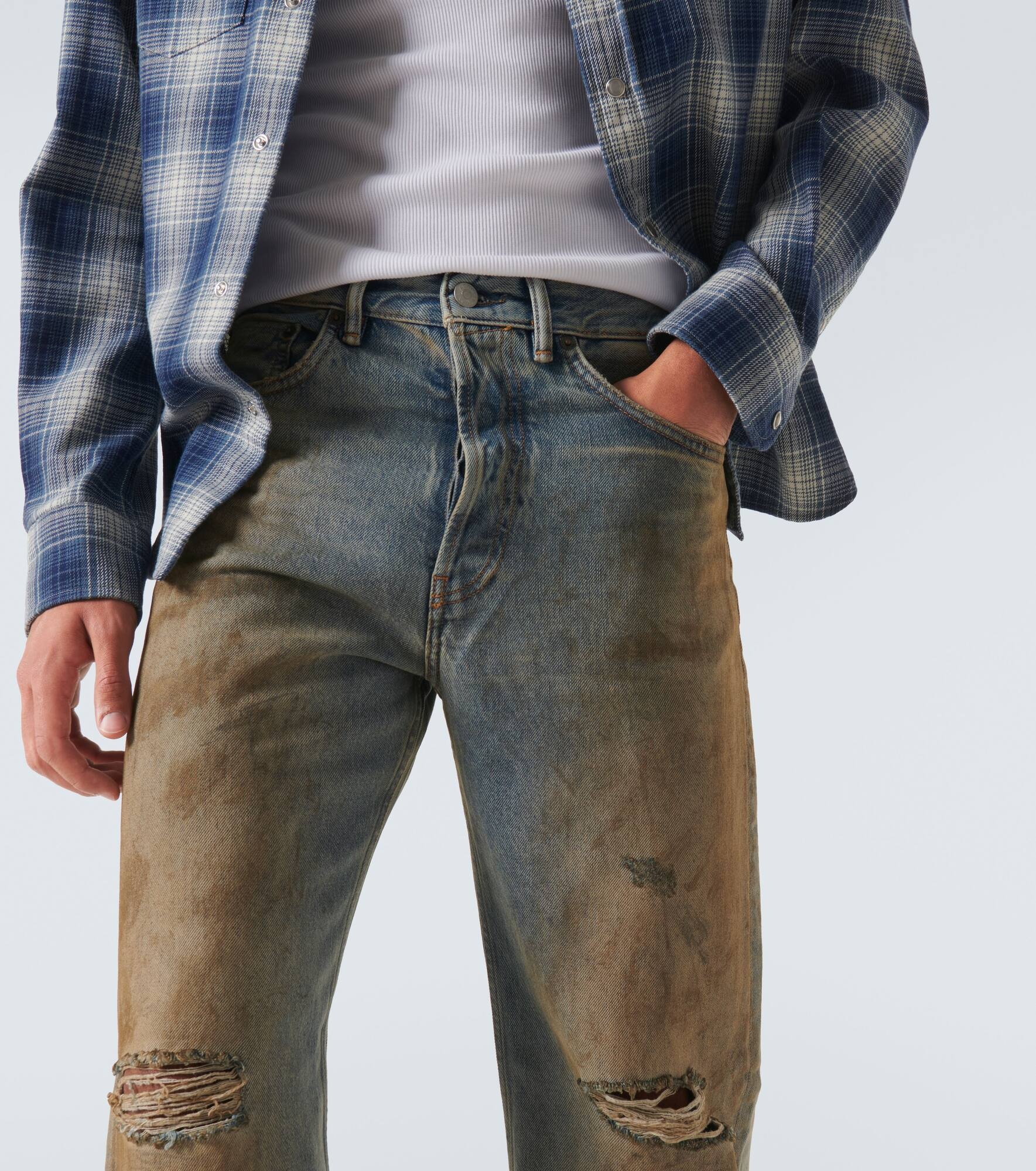 2021M distressed wide-leg jeans - 5
