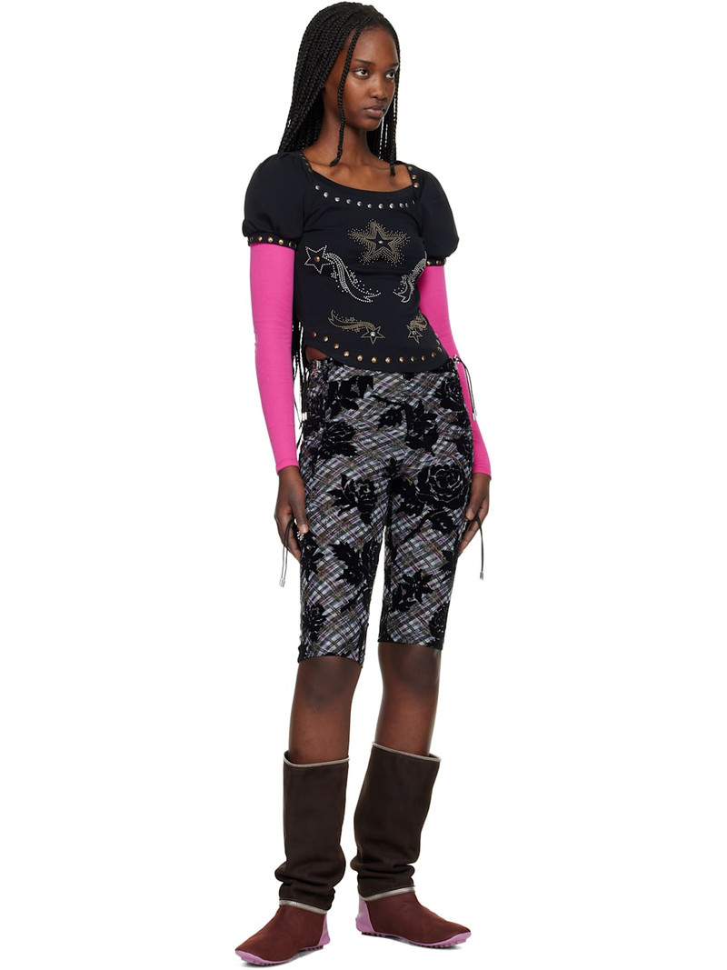Chopova Lowena Black & Pink Janine Jersey Top outlook