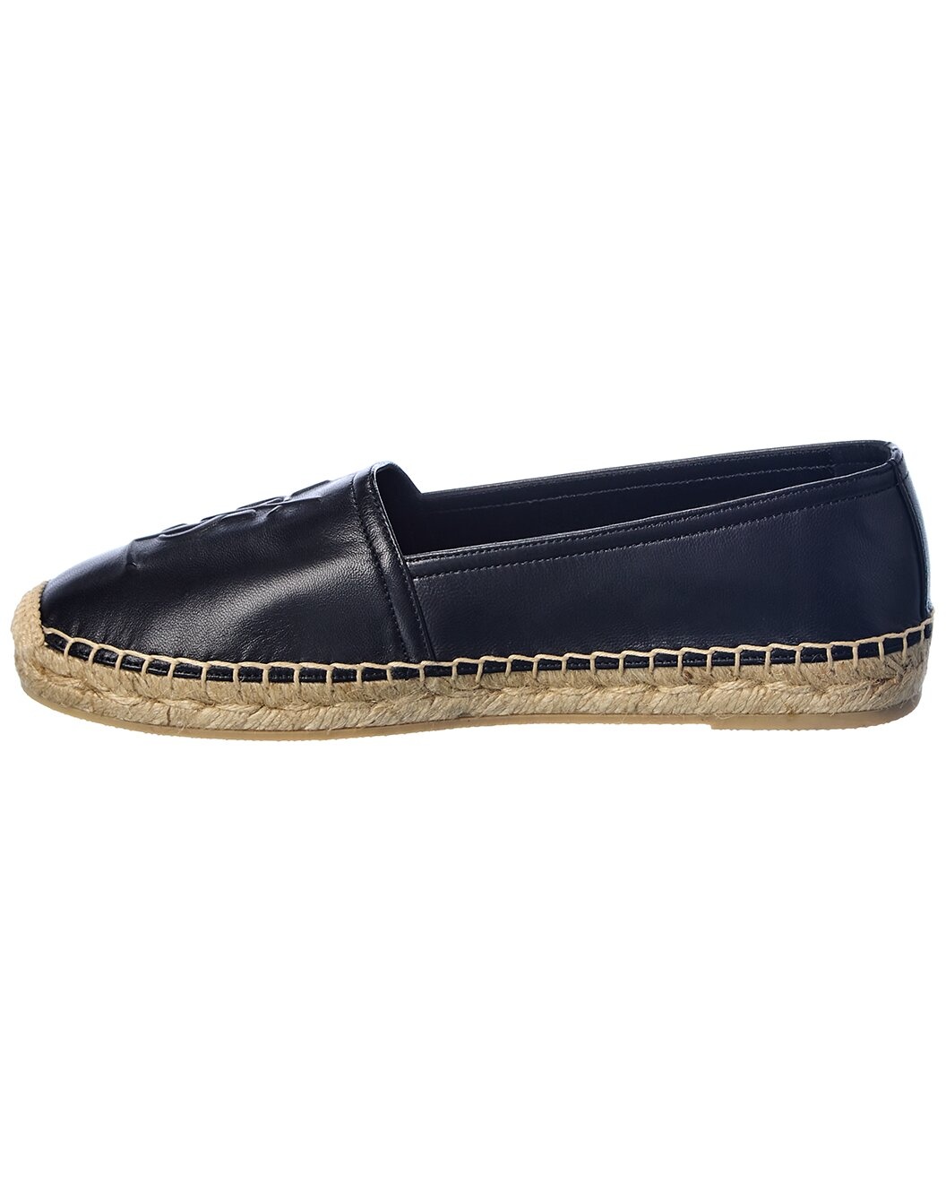 Saint Laurent Debossed Logo Leather Espadrille - 2