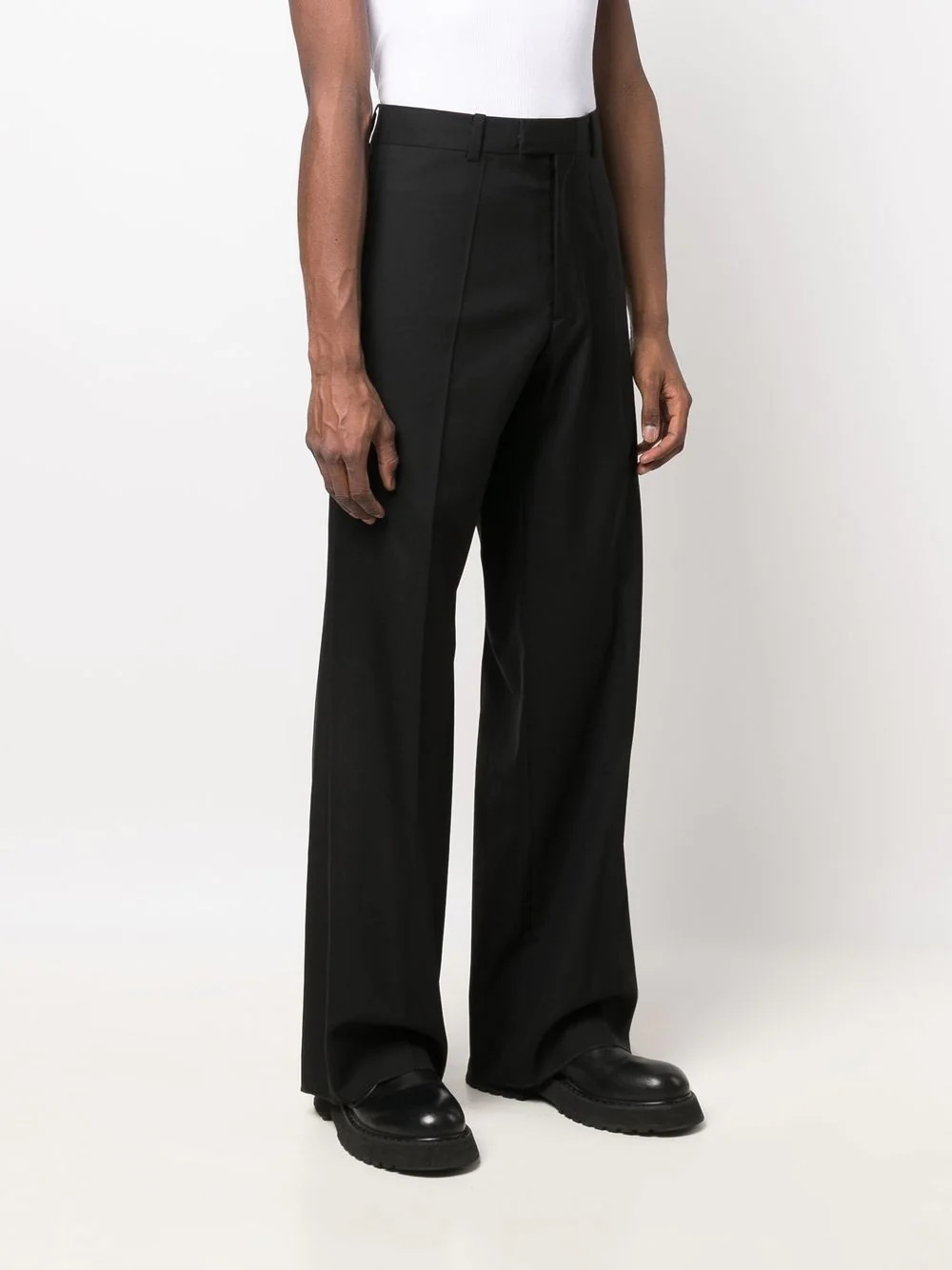 high-waisted flared leg trousers - 3