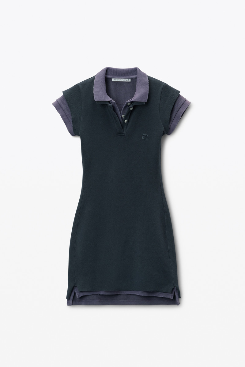 Layered Polo short-sleeve Minidress - 1