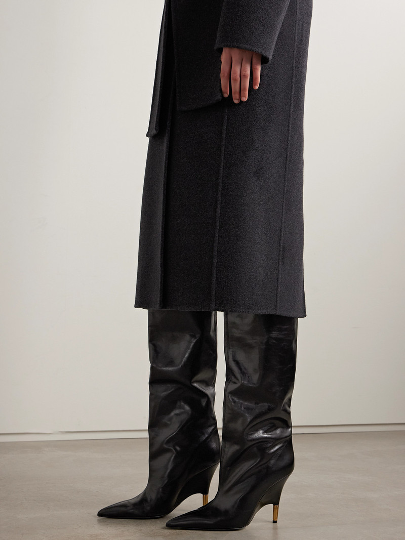 KHAITE Bella Leather Knee Boots outlook