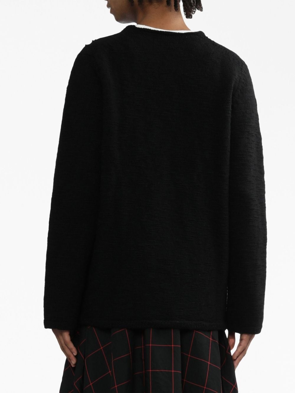 distressed-effect wool jumper - 5