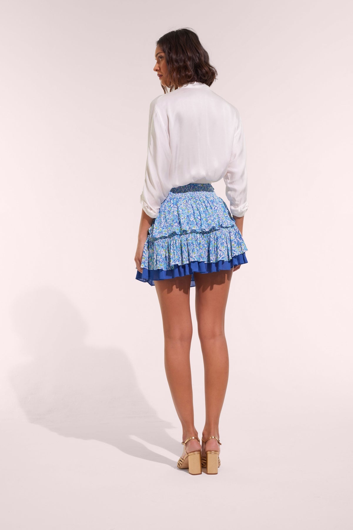 Mini Skirt Ariane - Blue Ocean Flowers - 2