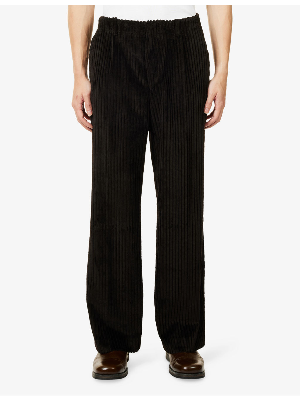 Borrowed Wide Corduroy Cotton Chino Trousers - 3