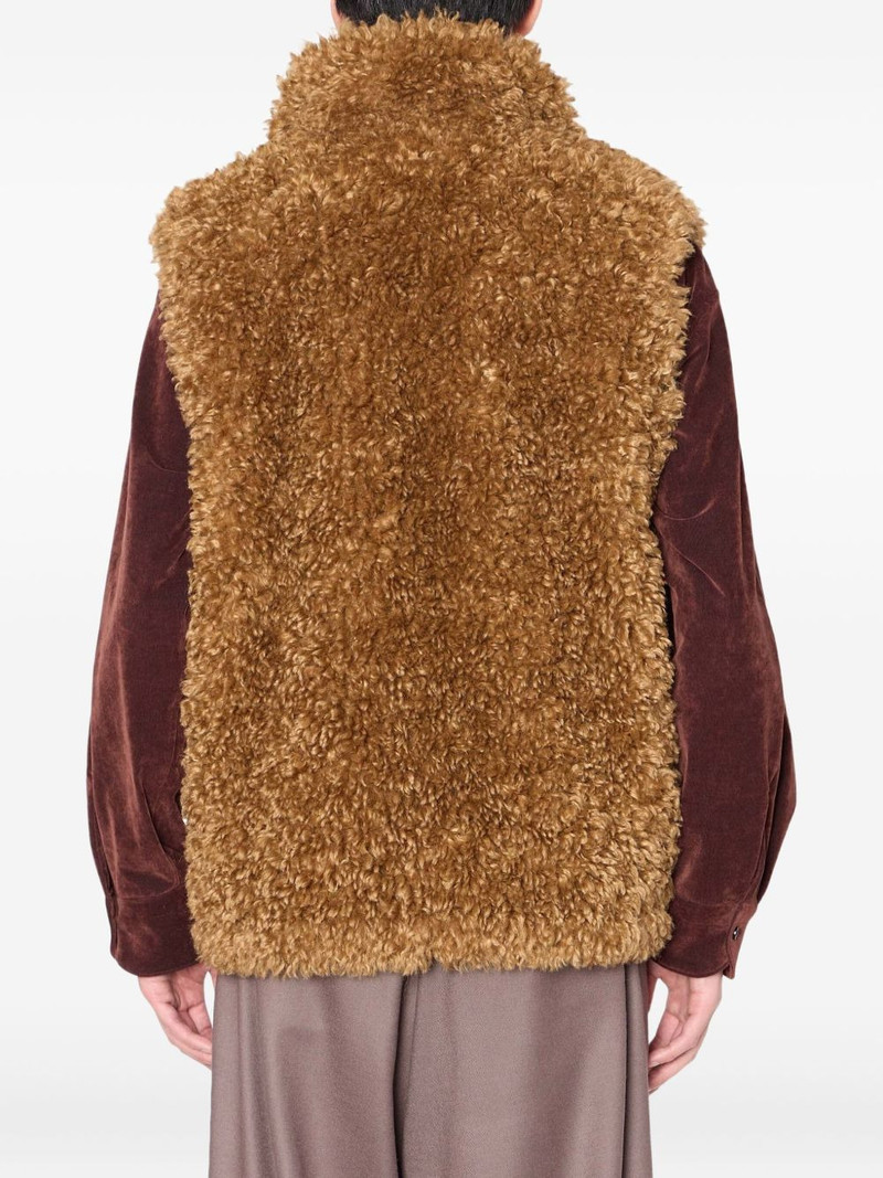dragon-embroidered shearling gilet 4