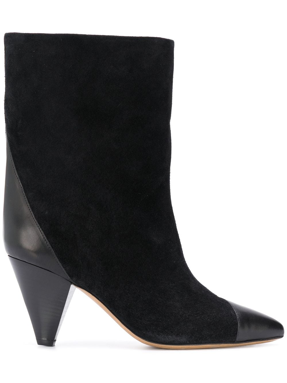 Delter velvet-leather ankle boots - 1