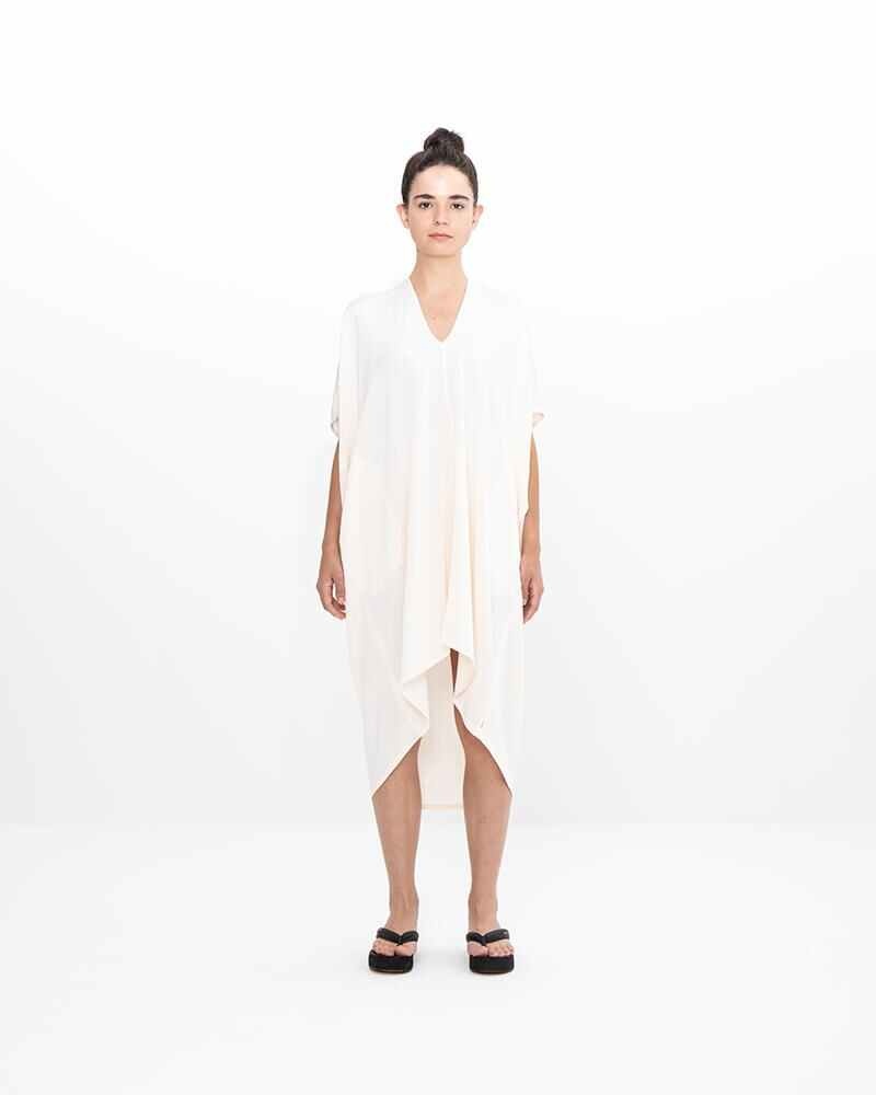 RUANA DRESS (CHIRIMEN) IVORY - 3