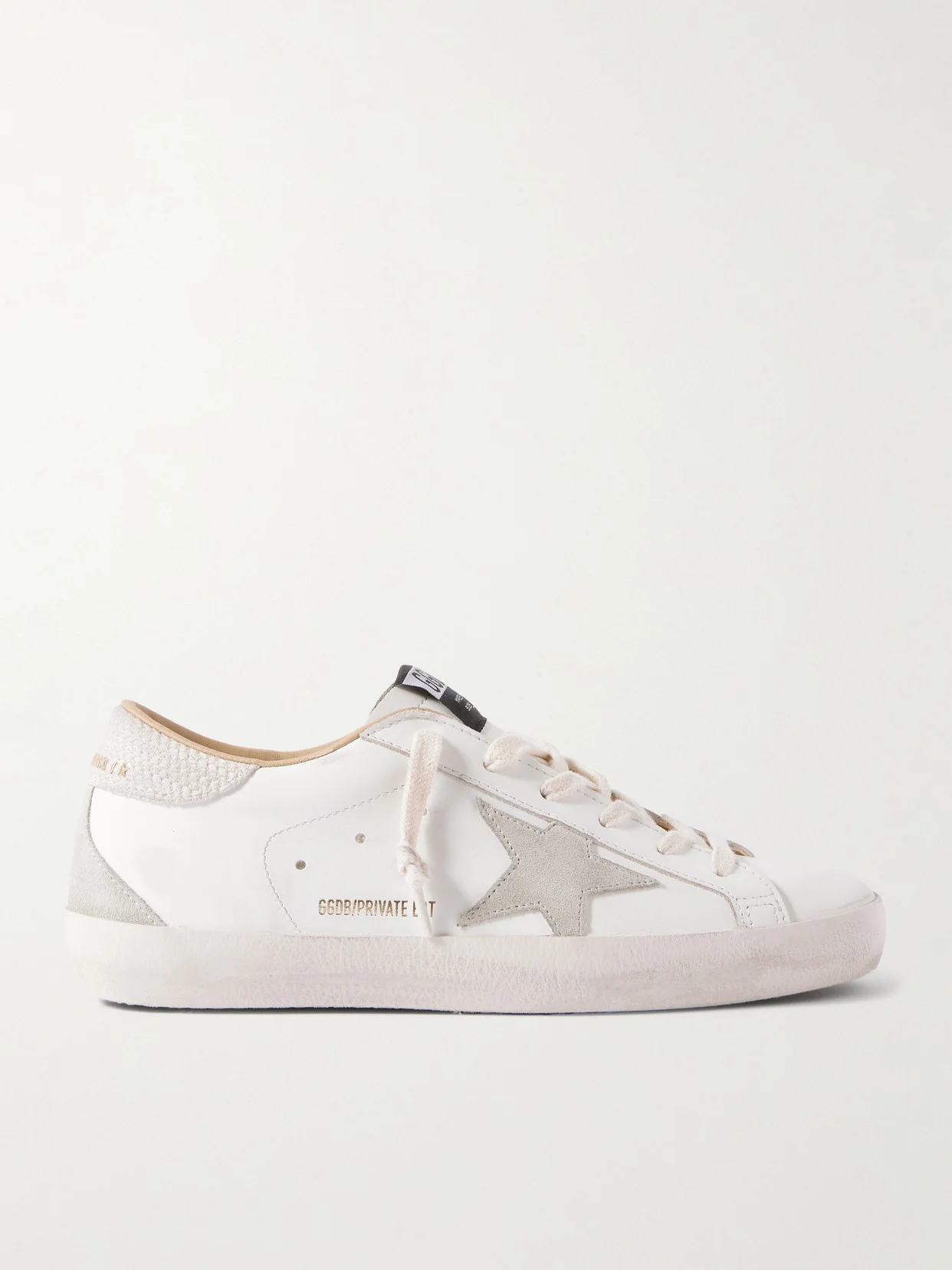 Super-star Distressed Suede-trimmed Leather Sneakers - 1