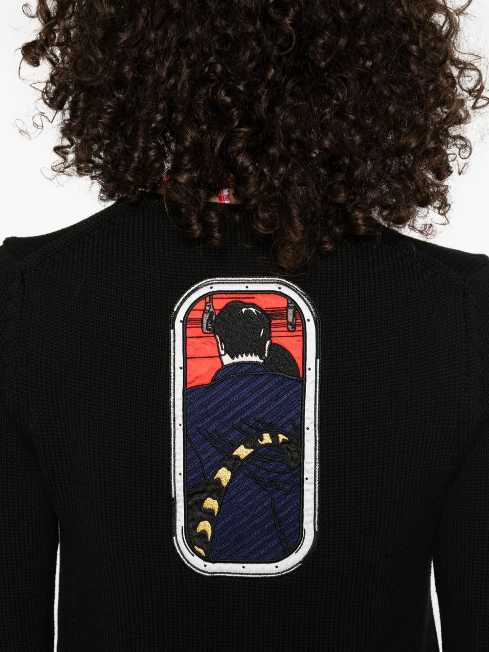 button-fastening logo cardigan - 5