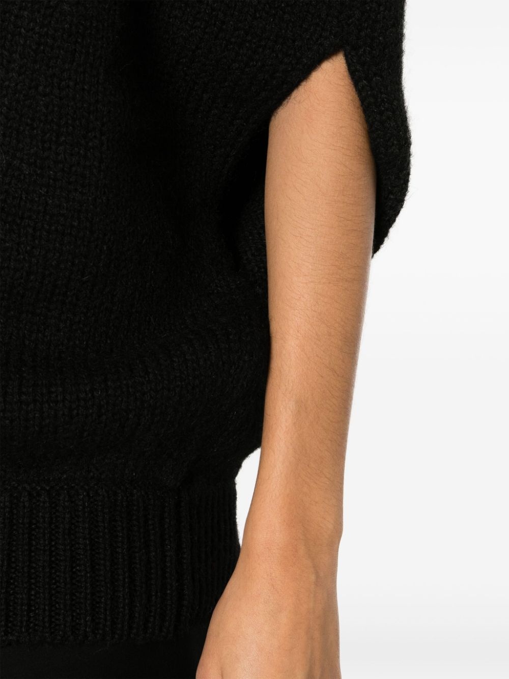 short-sleeve wool jumper - 5