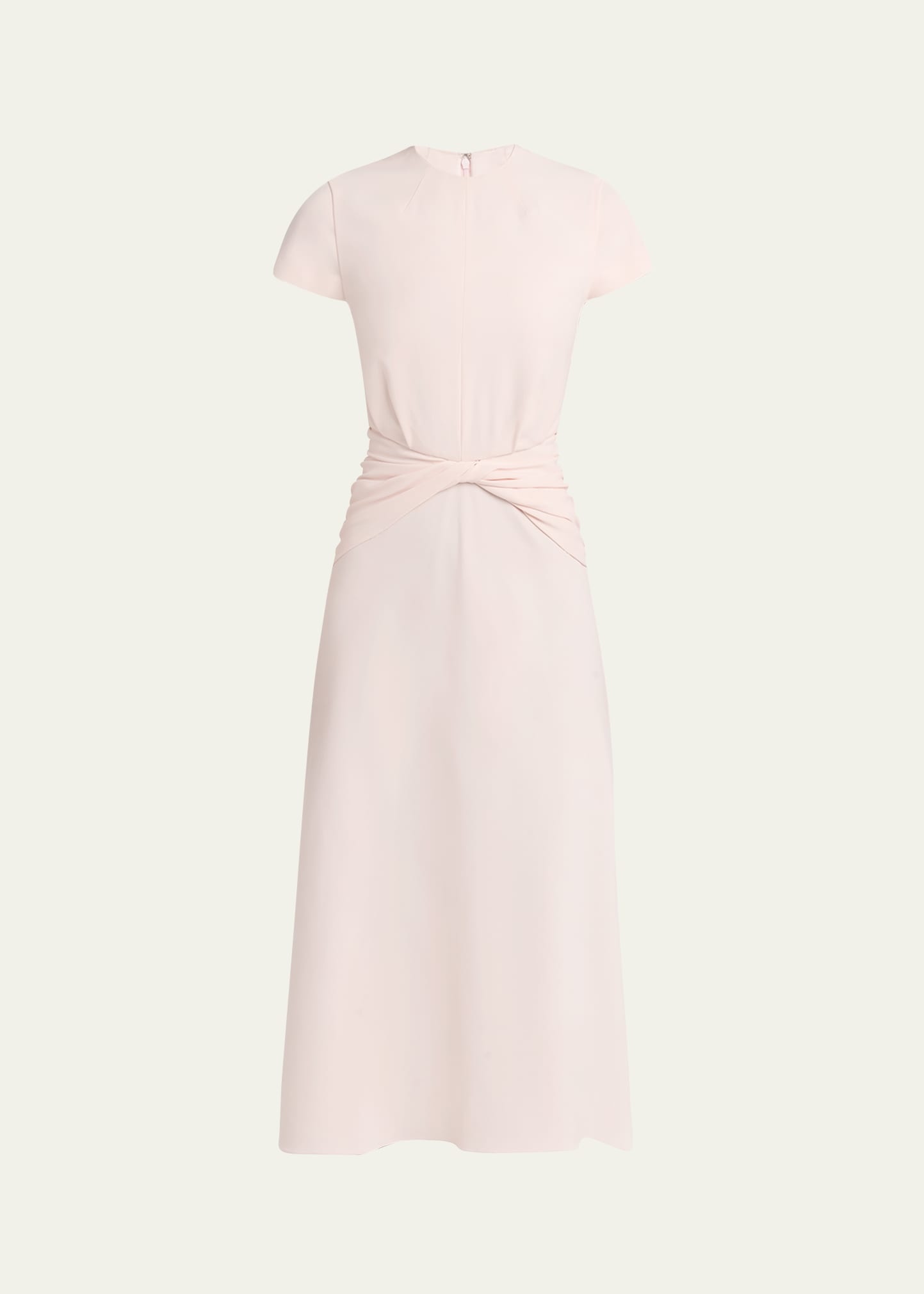 Twisted Waist Short-Sleeve Midi Dress - 1