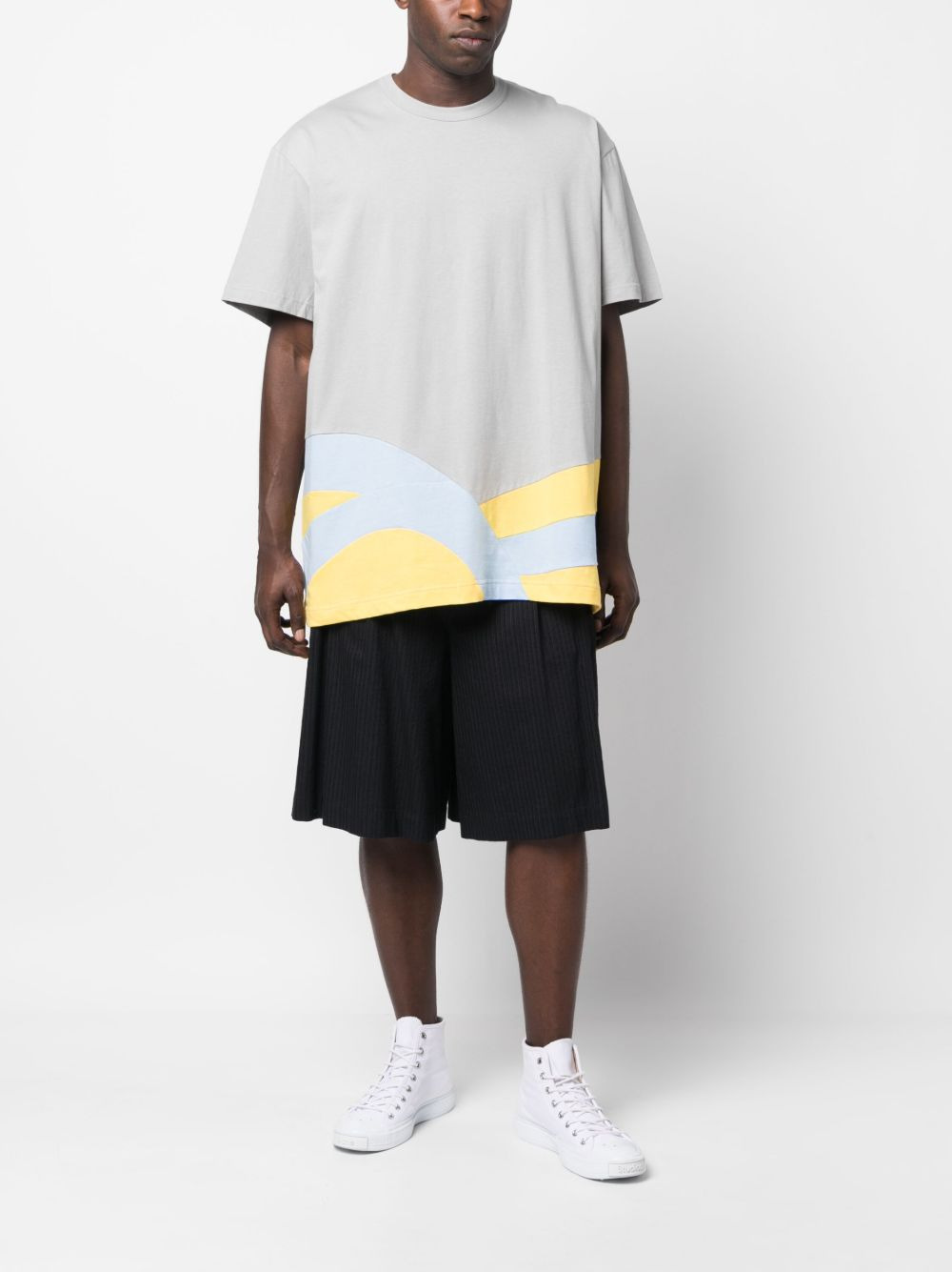 contrasting-detail cotton T-shirt - 2