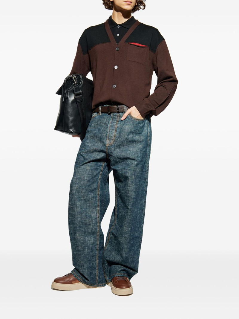 Lanvin colourblock chest-pocket cardigan outlook