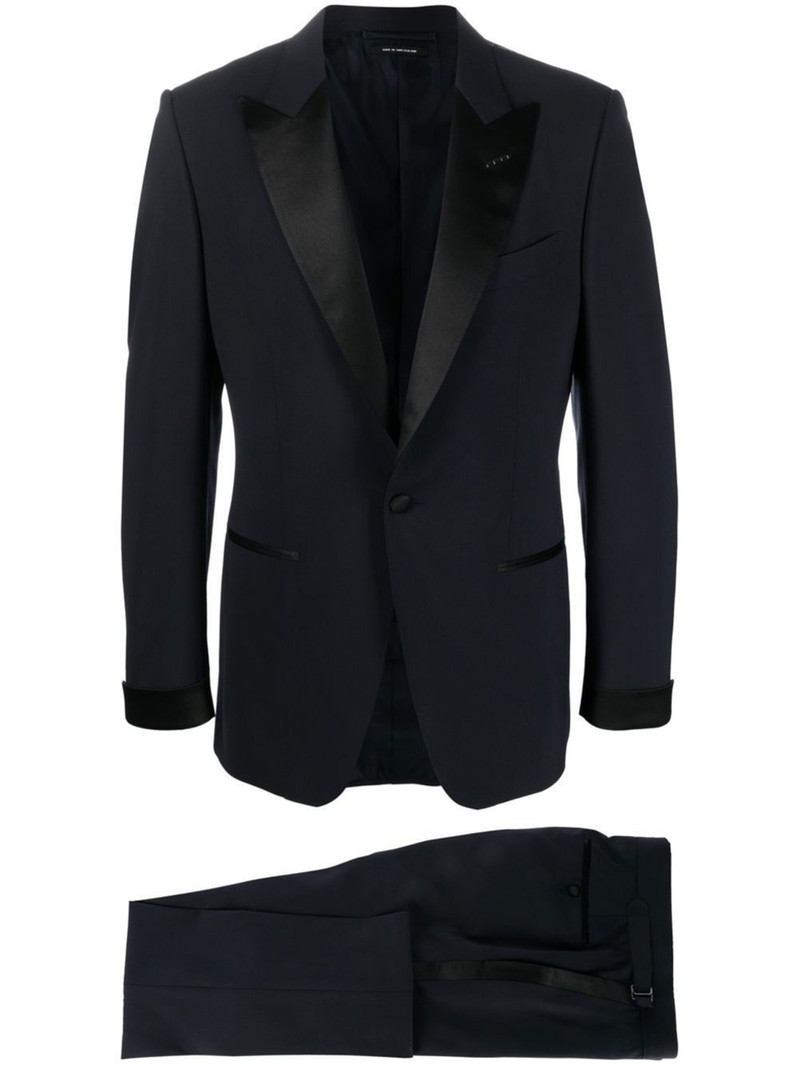 tailored single-breasted tuxedo suit - 1