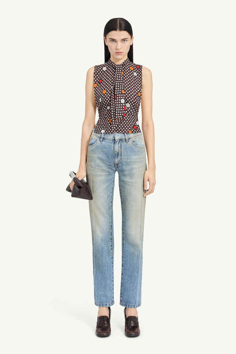 Graphic Floral Sleeveless Top 1