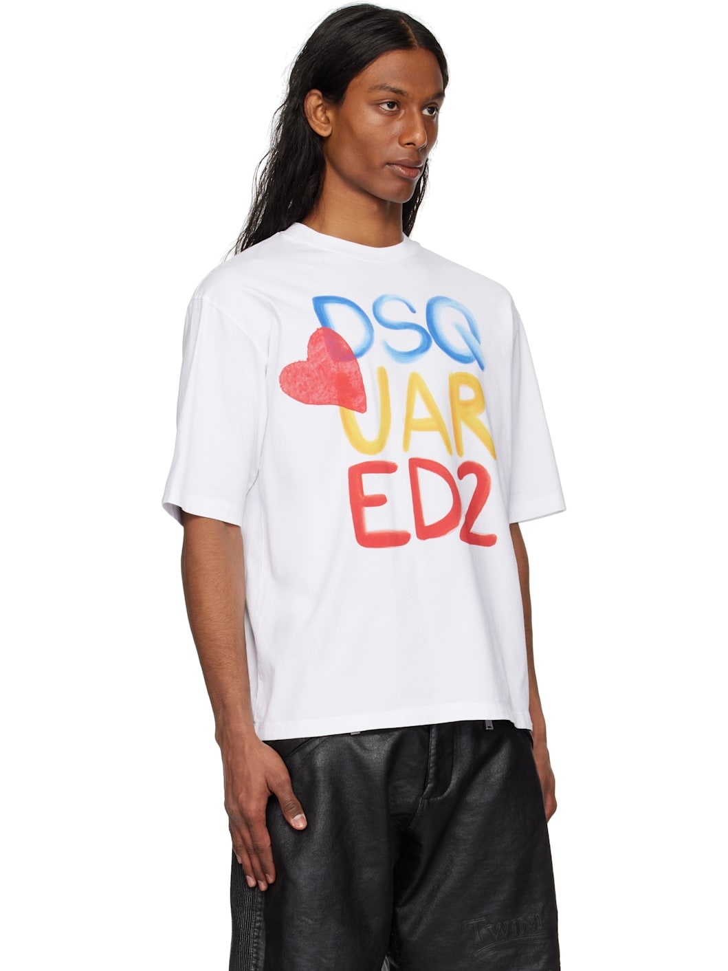 White Summer Lovers Loose Fit Colourful Logo T-shirt - 2