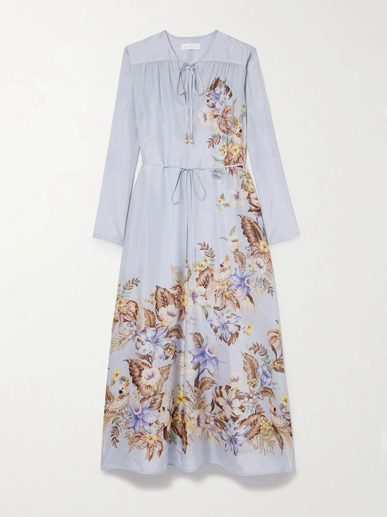 Coco Belted Printed Silk-satin Maxi Dress - 1