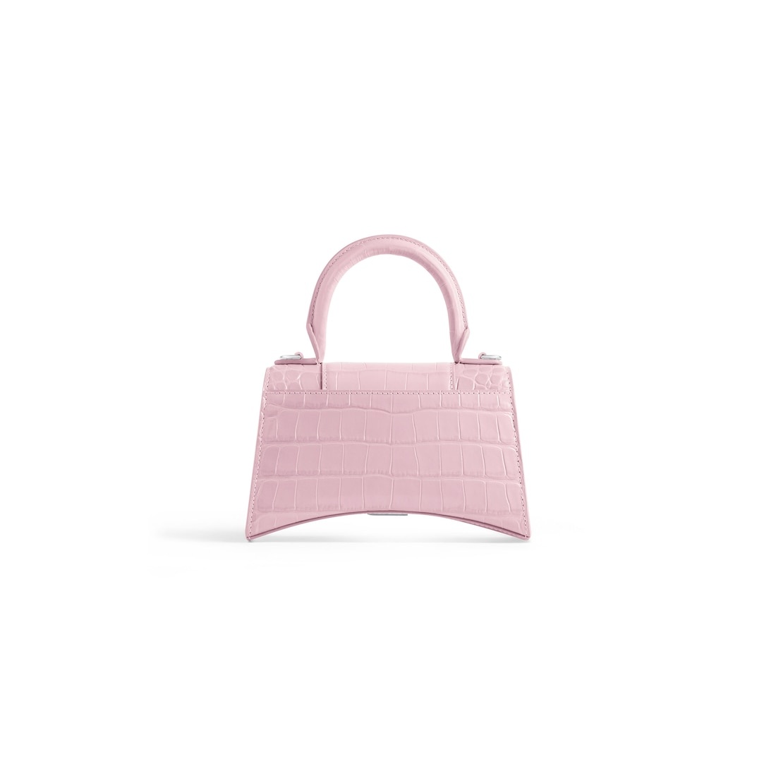 Women's Hourglass Xs Handbag Crocodile Embossed in Pink - 3