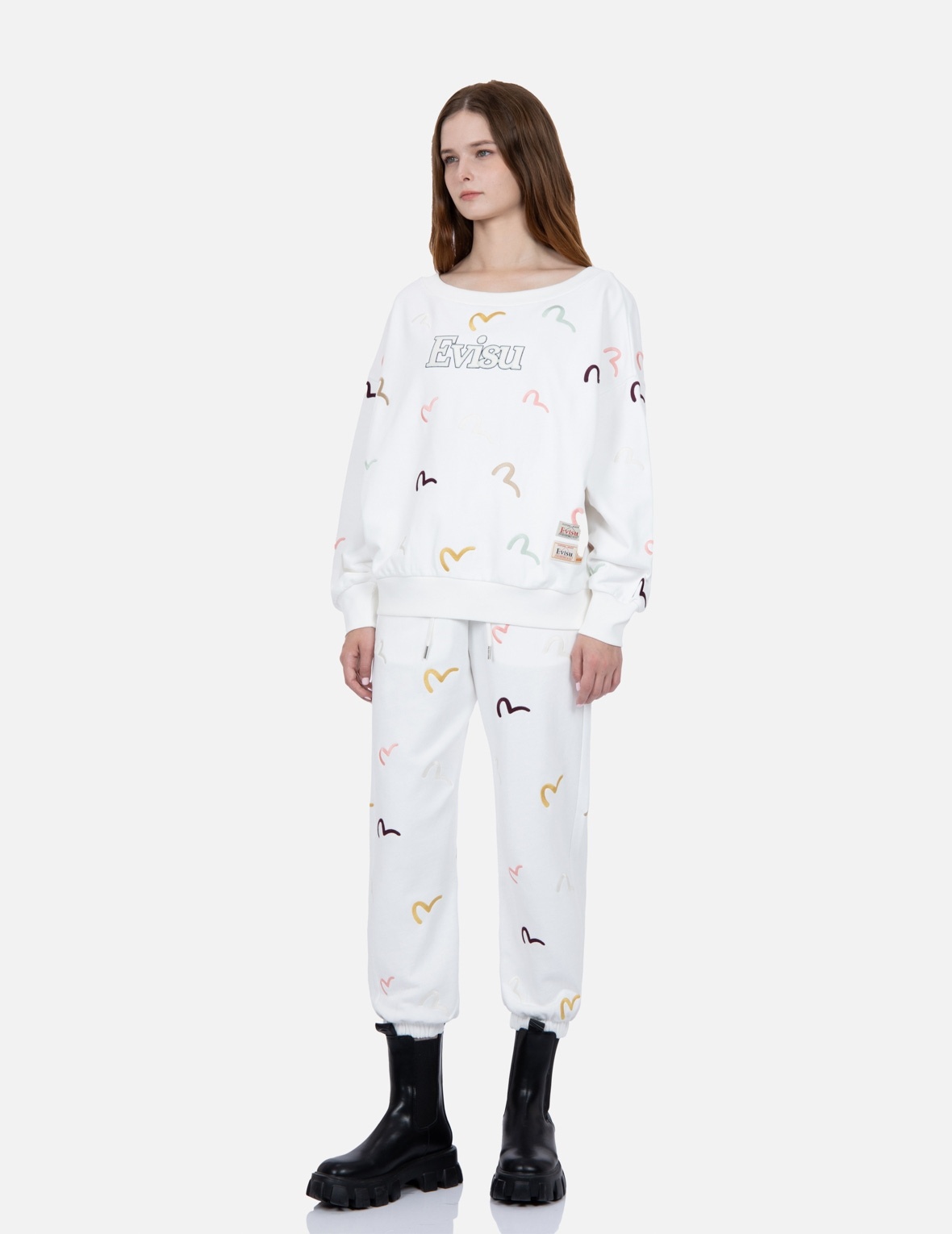 ALLOVER MULTI-COLOR SEAGULL EMBROIDERY SWEATSHIRT - 3