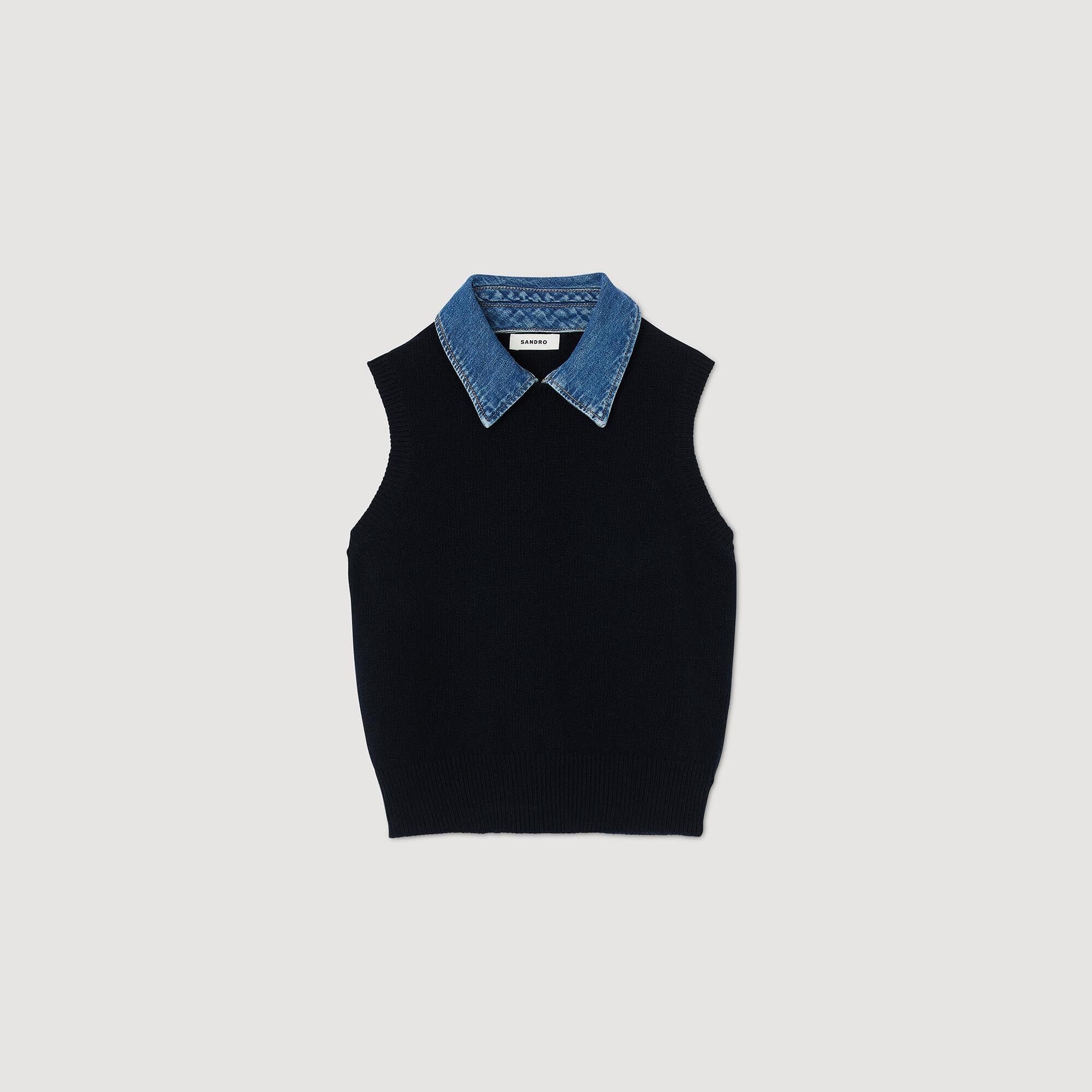 SWEATER WITH REMOVABLE COLLAR - 1