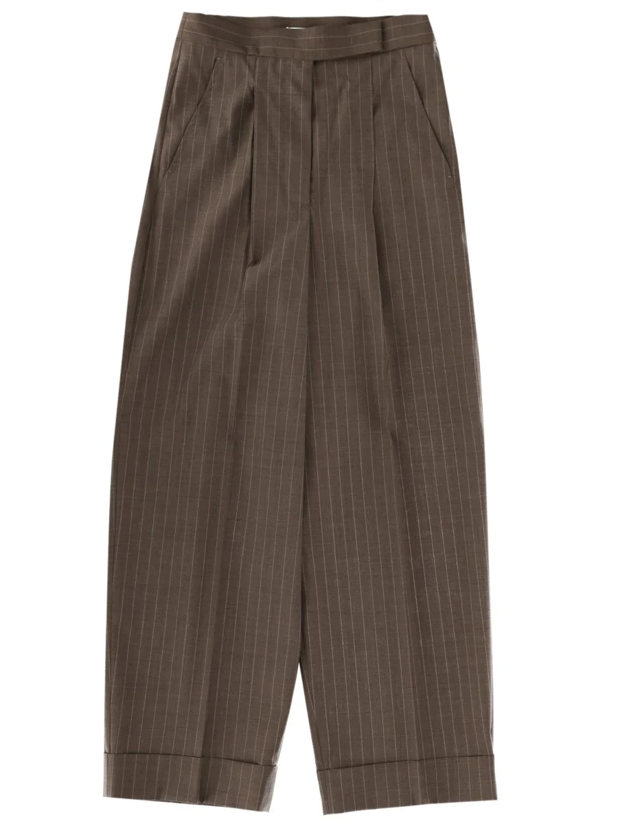 WOOL PINSTRIPE PANTS - 1