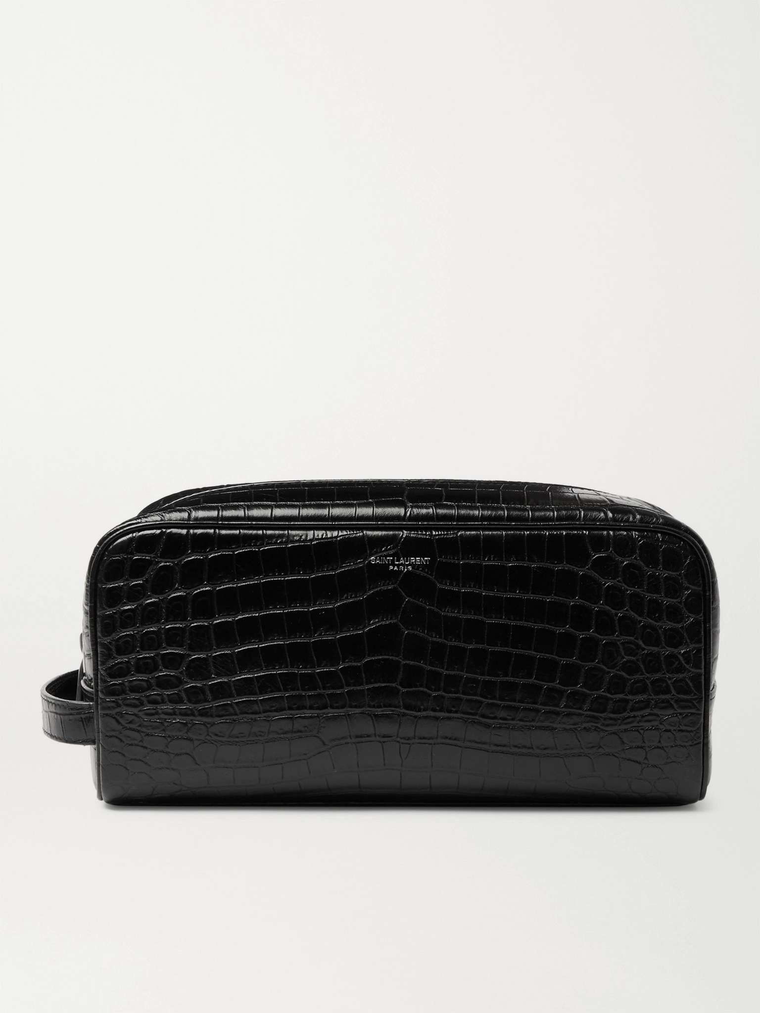 Croc-Effect Leather Wash Bag - 1