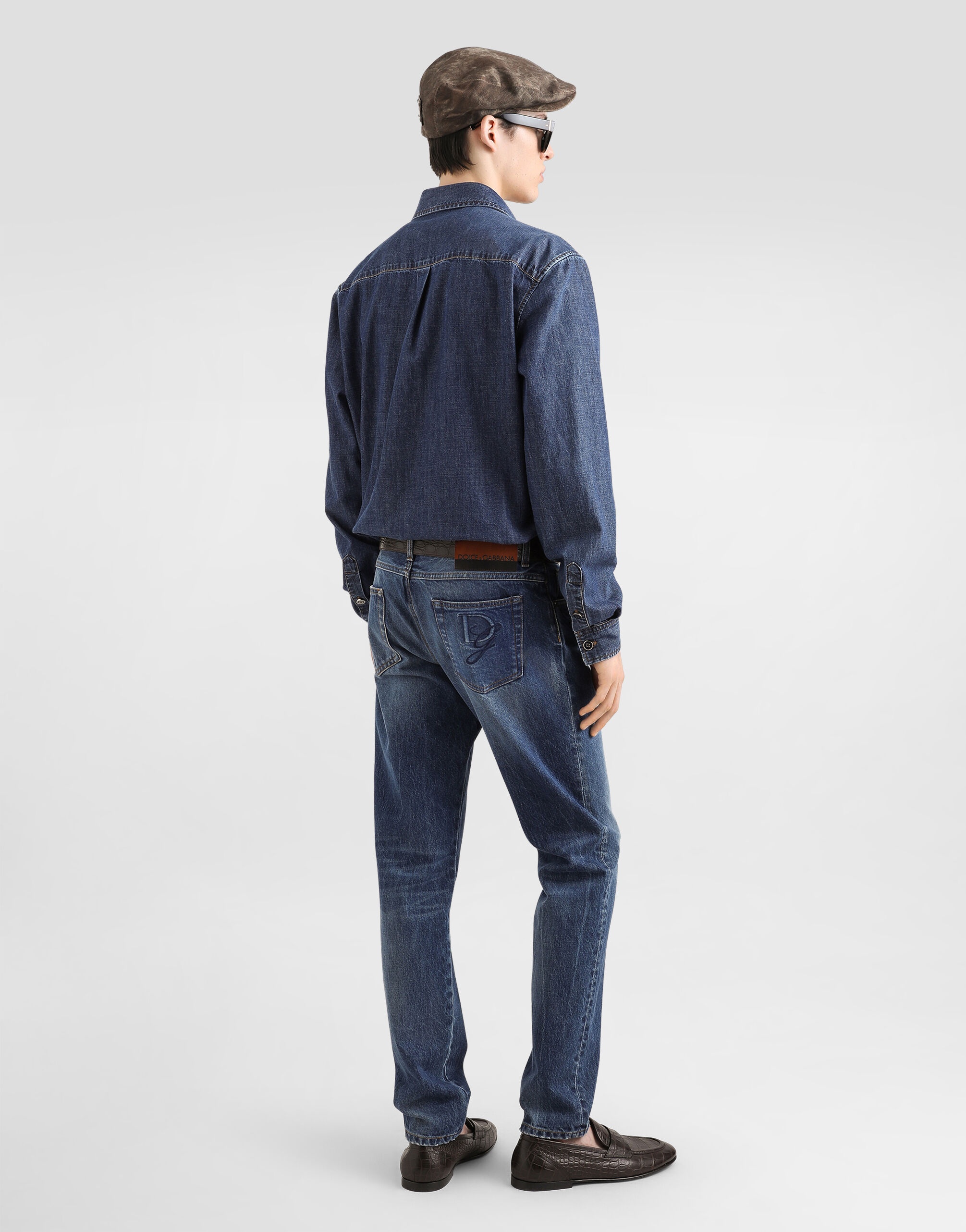 Denim shirt with heraldic emblem - 3