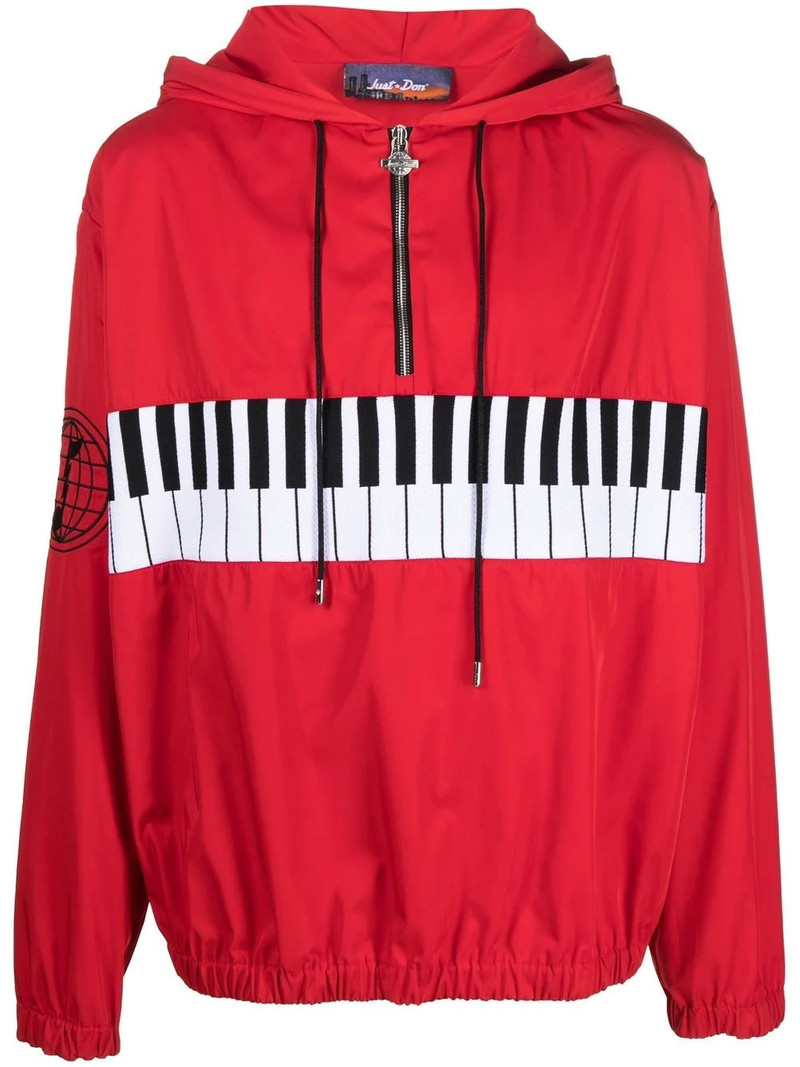 piano-print half-zip jacket 1