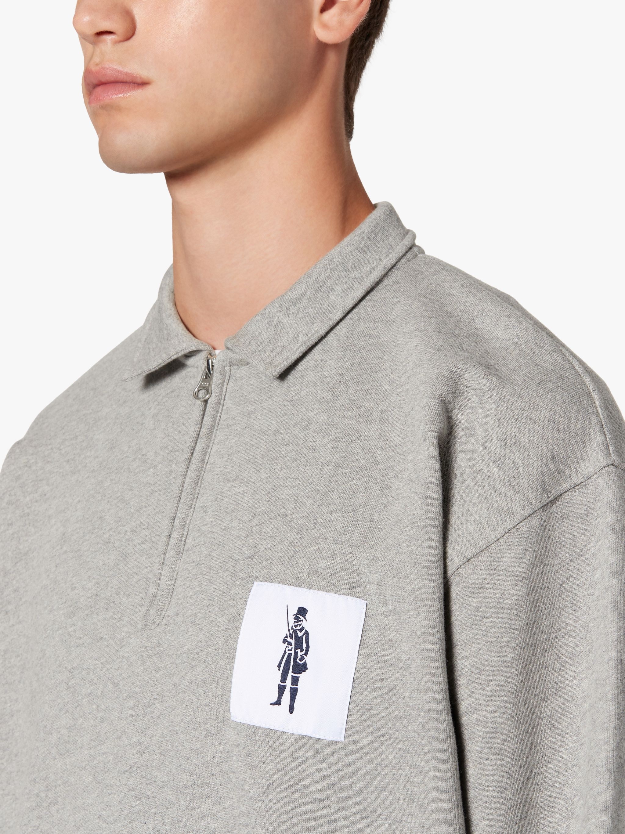 GREY COTTON ZIP FRONT SWEATSHIRT | GJM-200 - 5