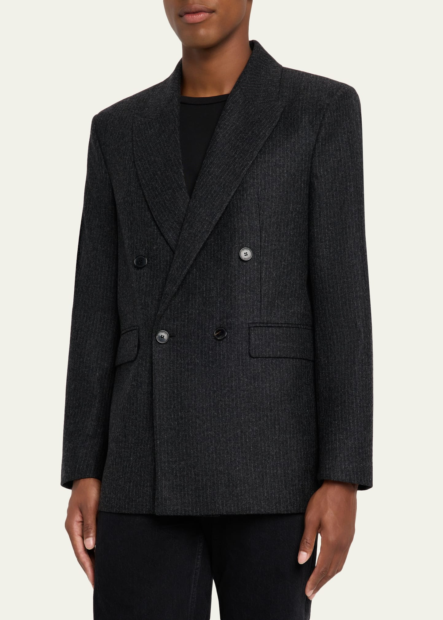 Men's Pinstripe Wool Blazer - 4