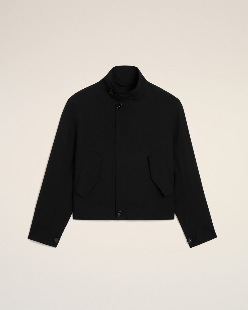BLACK NEW WOOL HARRINGTON JACKET 1